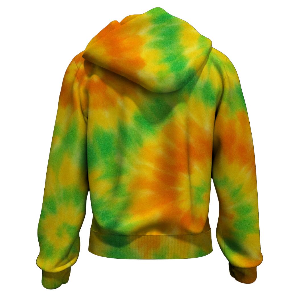 Summer Citrus Burst Zip Up Hoodie