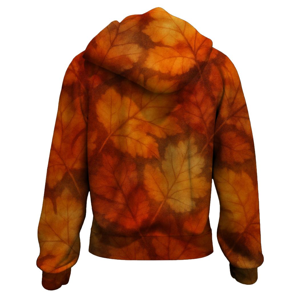 Autumn Leaf Mosaic Zip Up Hoodie