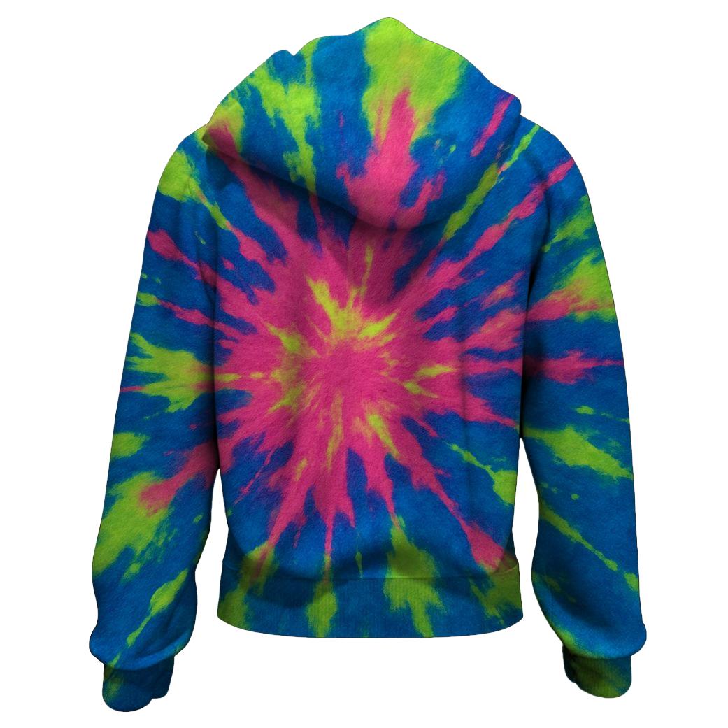 Electric Neon Splash Zip Up Hoodie