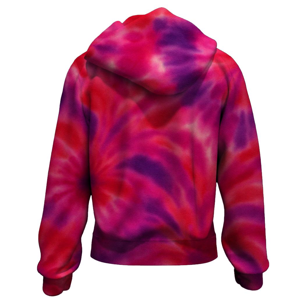 Berry Splash Tie-dye Zip Up Hoodie