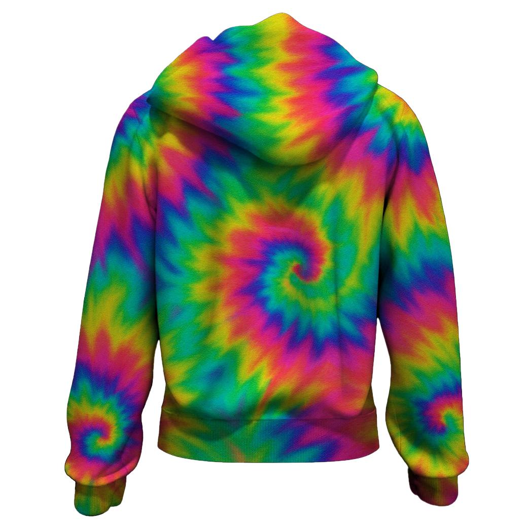 Neon Dreams Tie-dye Zip Up Hoodie