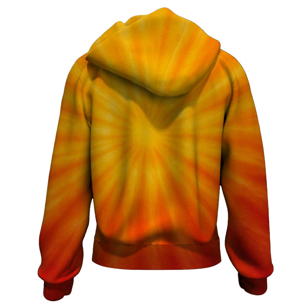 Vintage Sunburst Radiance Zip Up Hoodie