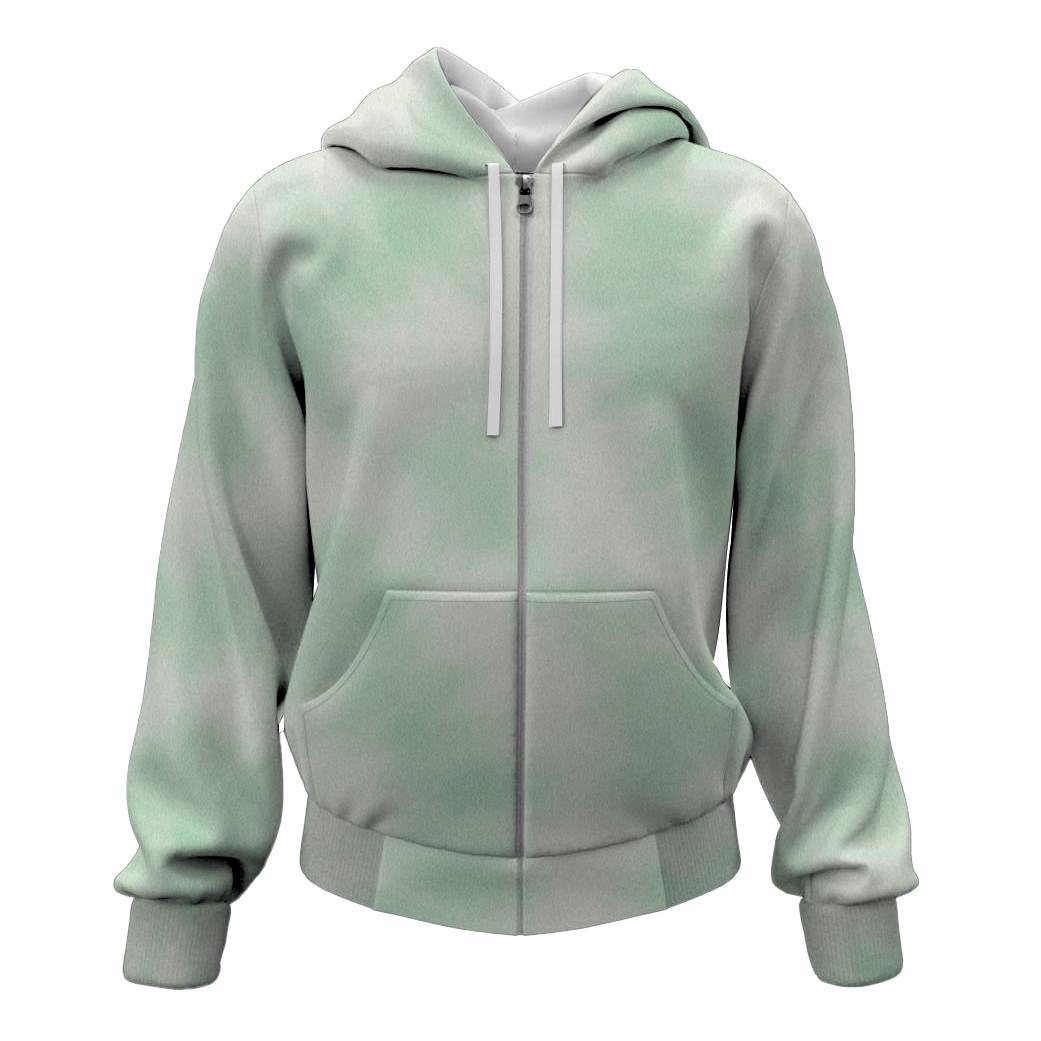 Mint Breeze Tie-dye Zip Up Hoodie