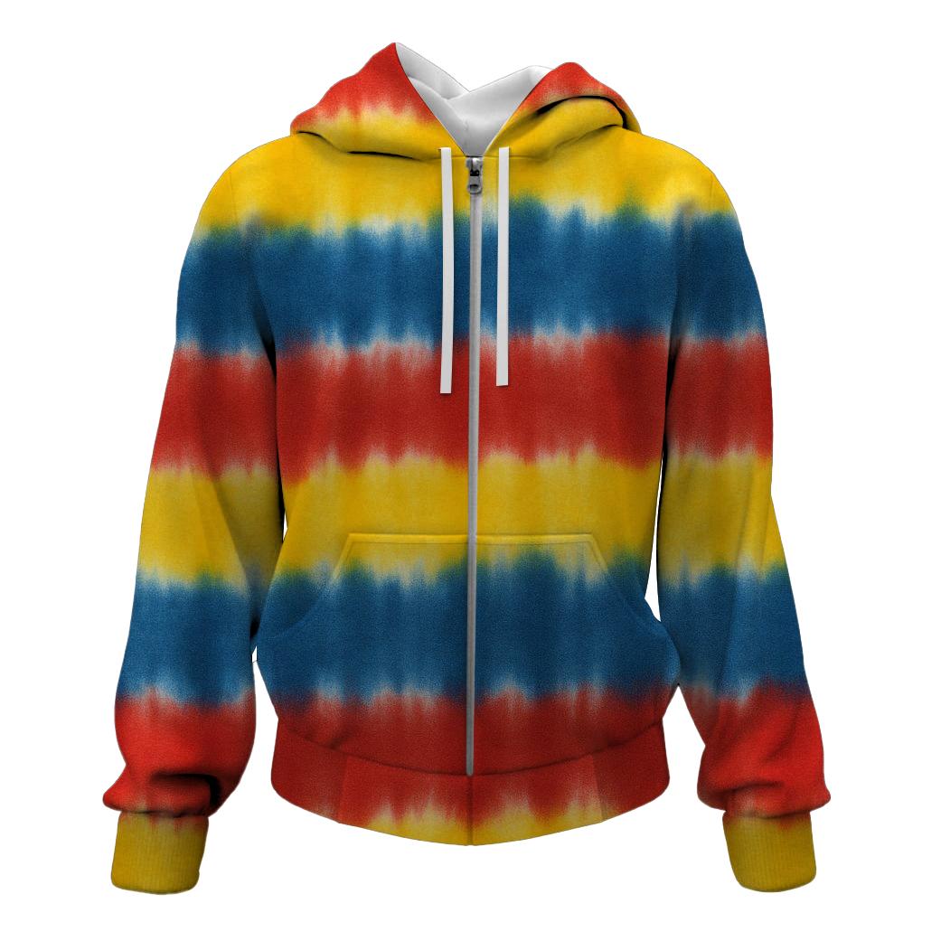 Bold Retro Tie-Dye Stripes Hoodie