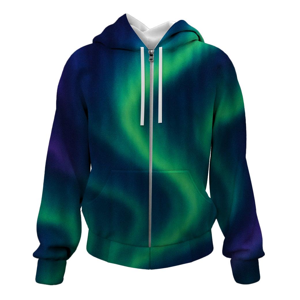 Aurora Borealis Illusion Zip Up Hoodie