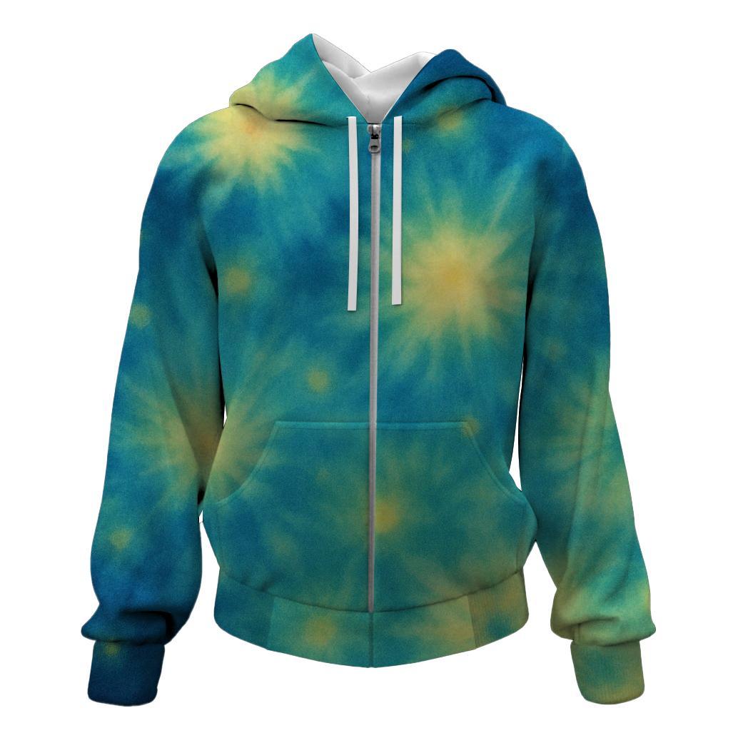 Firefly Night Tie-dye Zip Up Hoodie