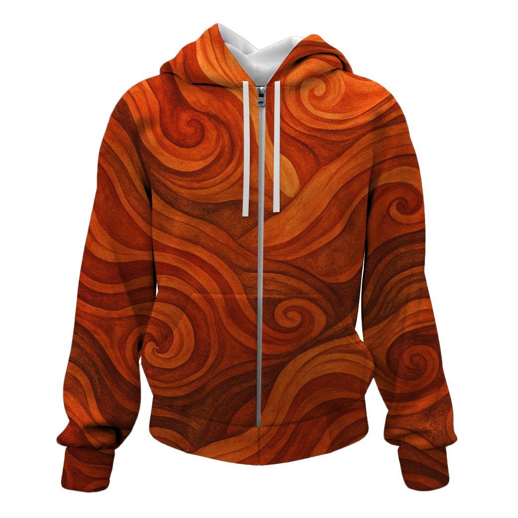 Canyon Sunset Tie-Dye Zip Up Hoodie