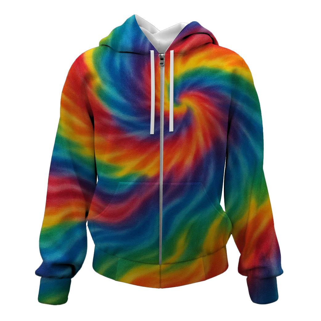 Rainbow Dreamscape Tie-dye Zip Up Hoodie