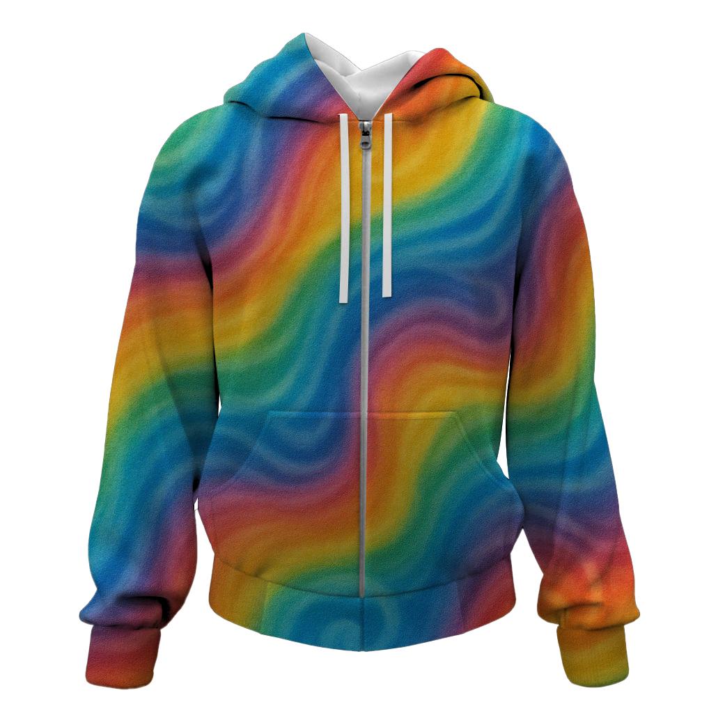 Rainbow River Flow Zip Up Hoodie