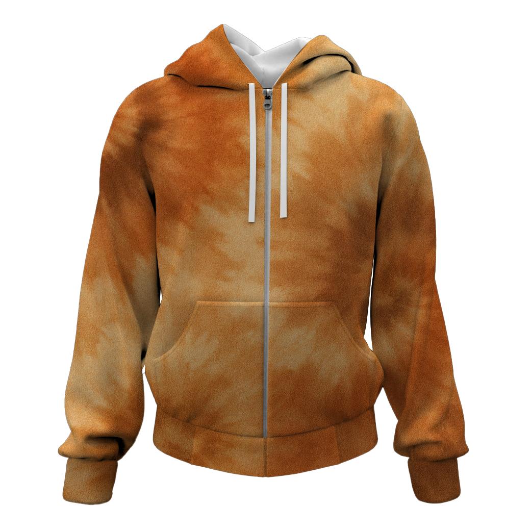 Rustic Charm Tie-Dye Zip Up Hoodie