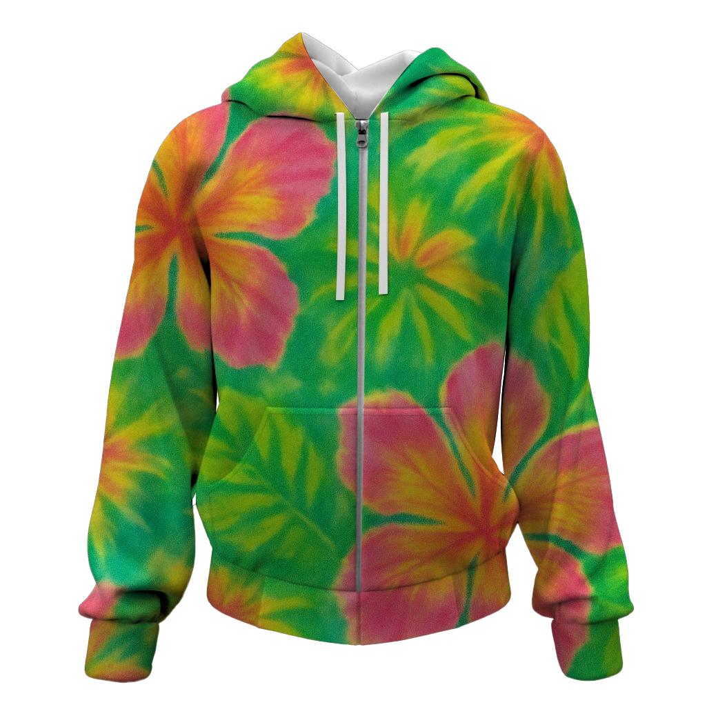 Tropical Paradise Zip Up Hoodie