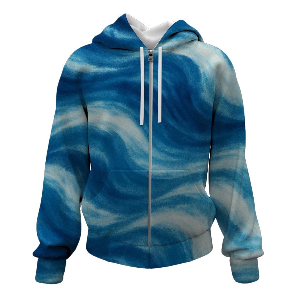 Eternal Ocean Wave Zip Up Hoodie