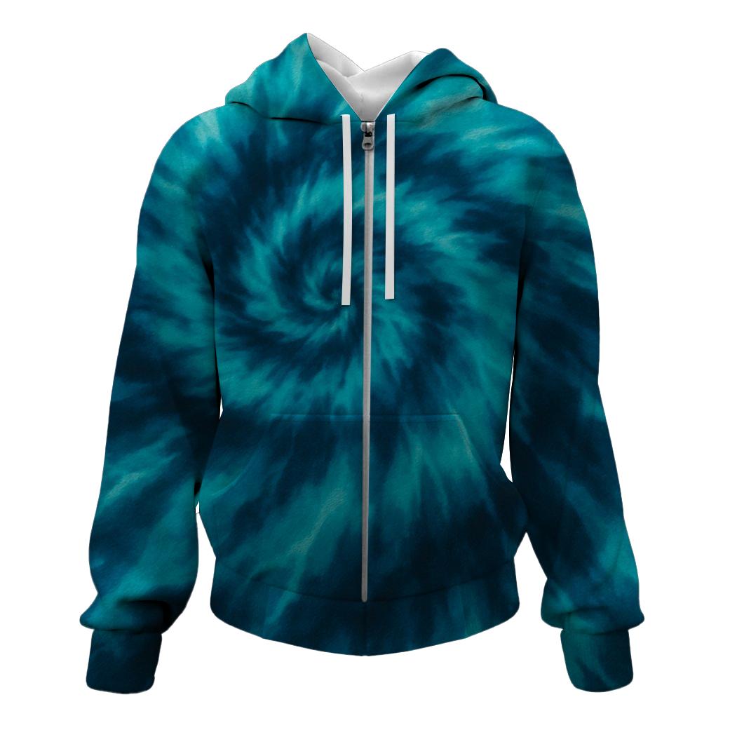Ocean Depths Swirl Zip Up Hoodie
