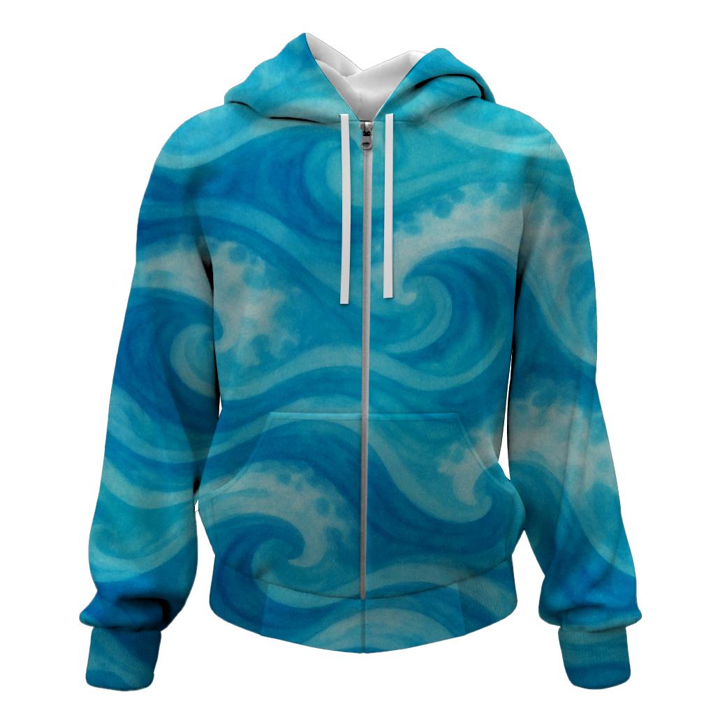 Mystic Ocean Wave Tie-Dye Hoodie