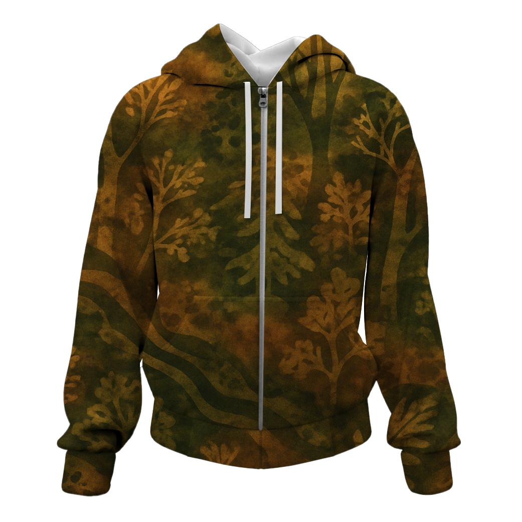 Rustic Timberland Tones Zip Up Hoodie