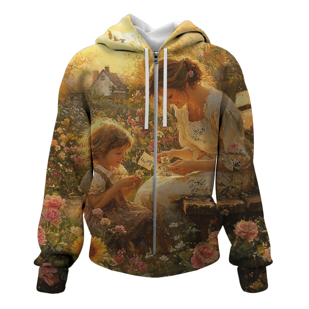 Roots of Love The Garden of a Mother's Heart Zip Up Hoodie