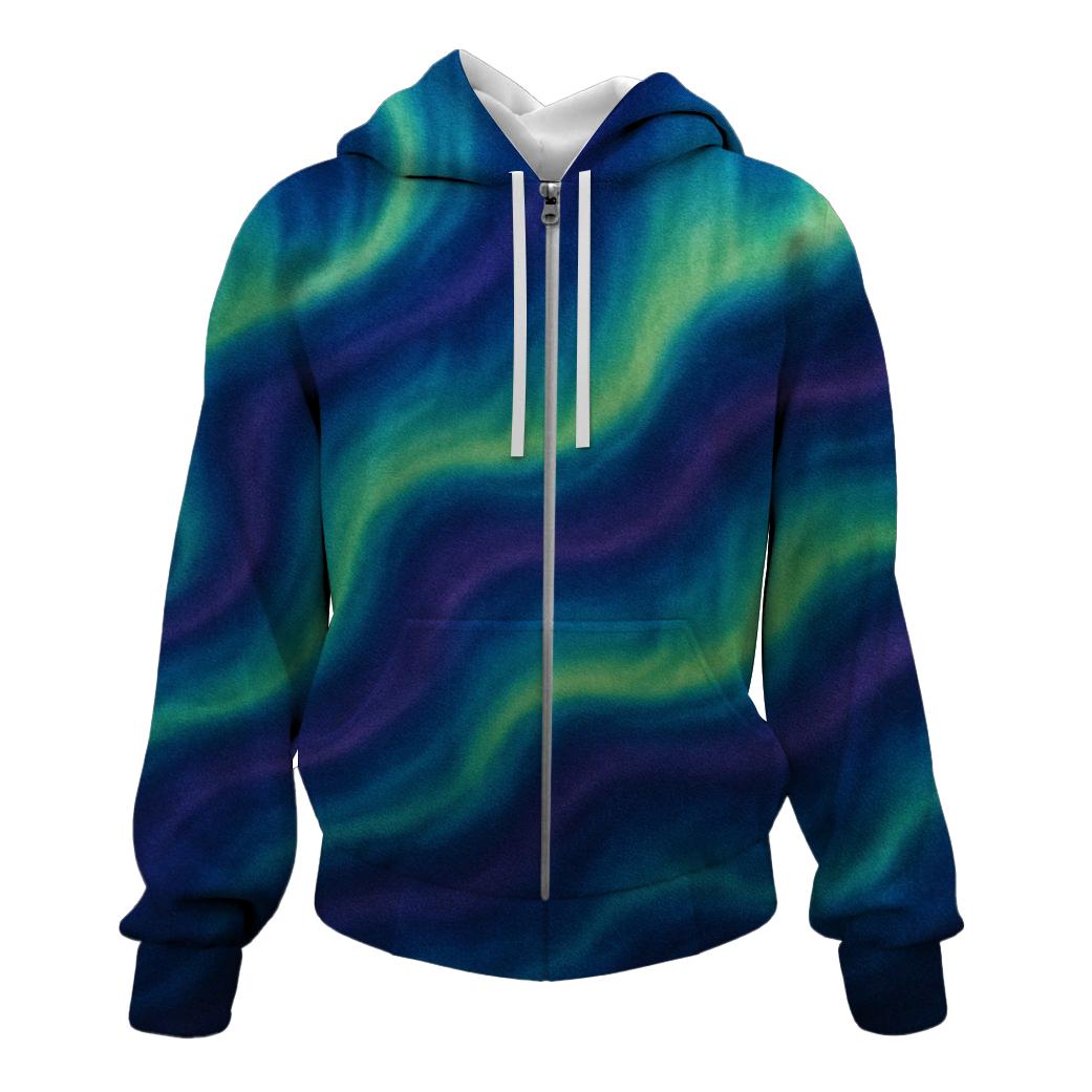 Majestic Aurora Sky Zip Up Hoodie