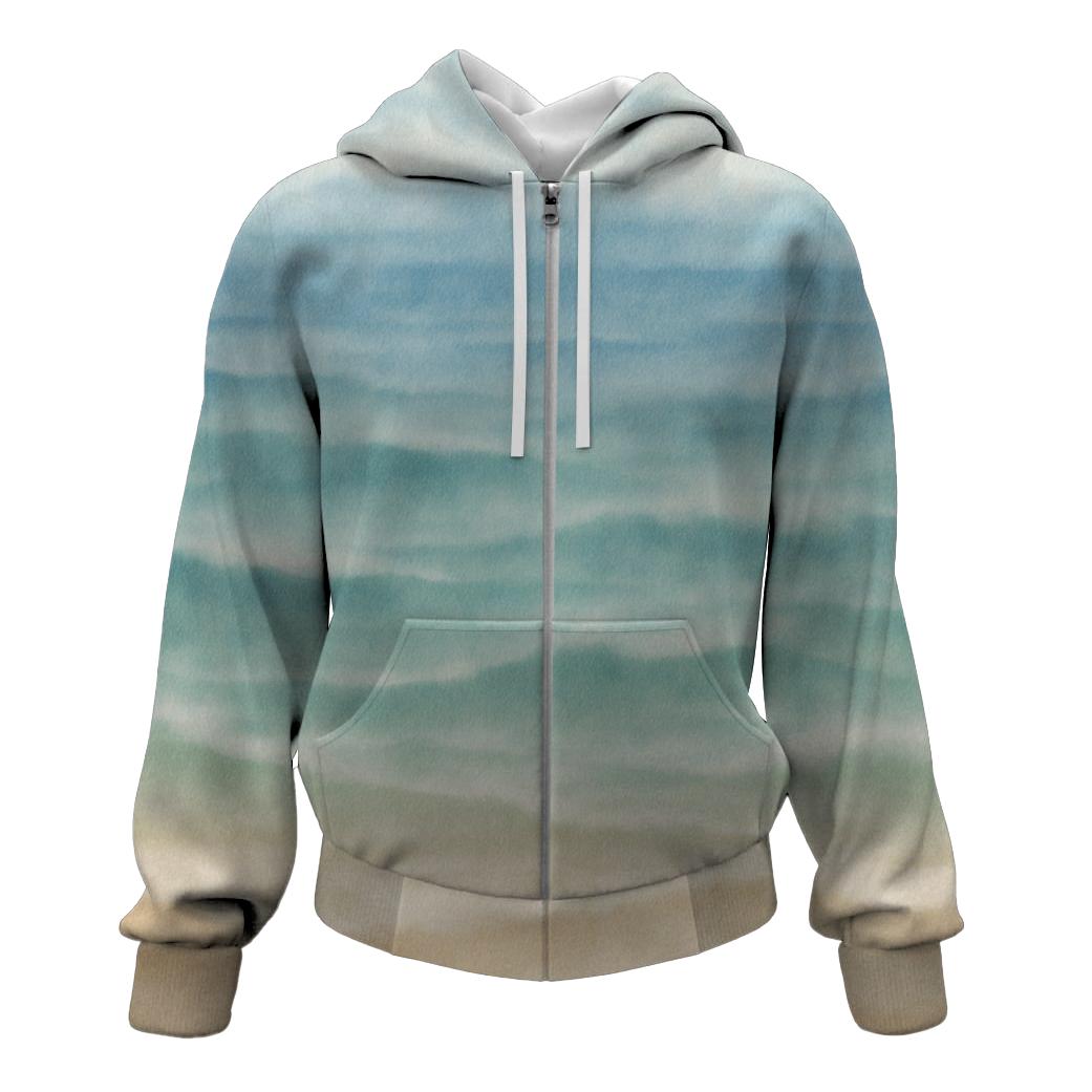 Coastal Breeze Bliss Zip Up Hoodie