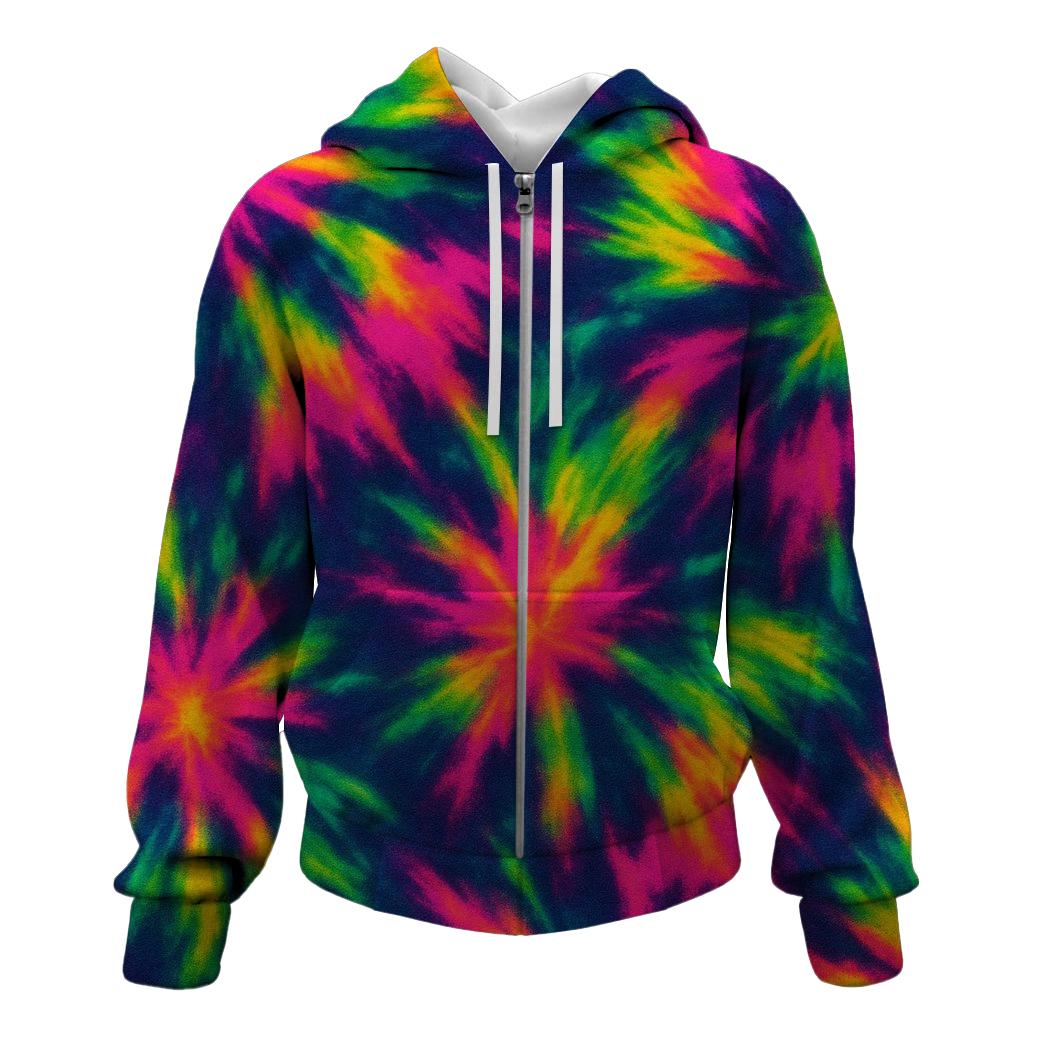 Neon Jungle Rave Zip Up Hoodie