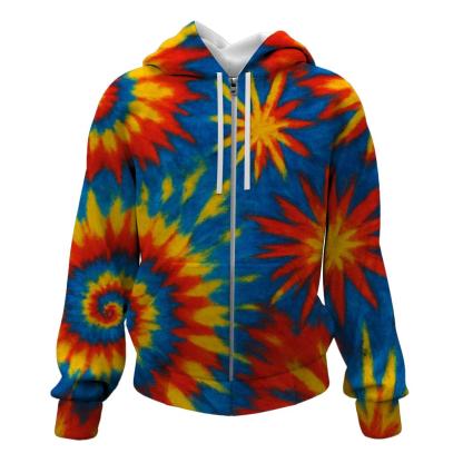 Vibrant Carnival Twist Zip Up Hoodie