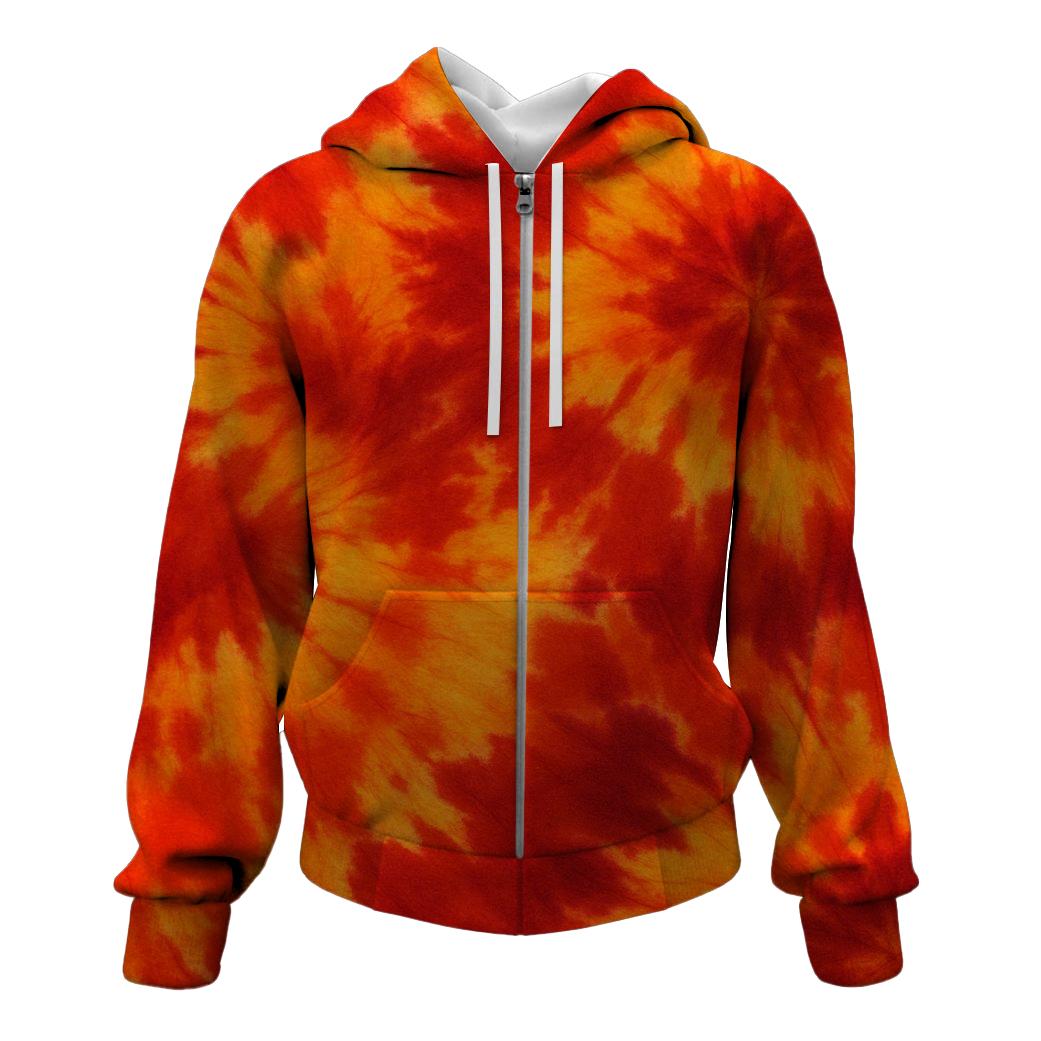 Fiery Autumn Burst Zip Up Hoodie