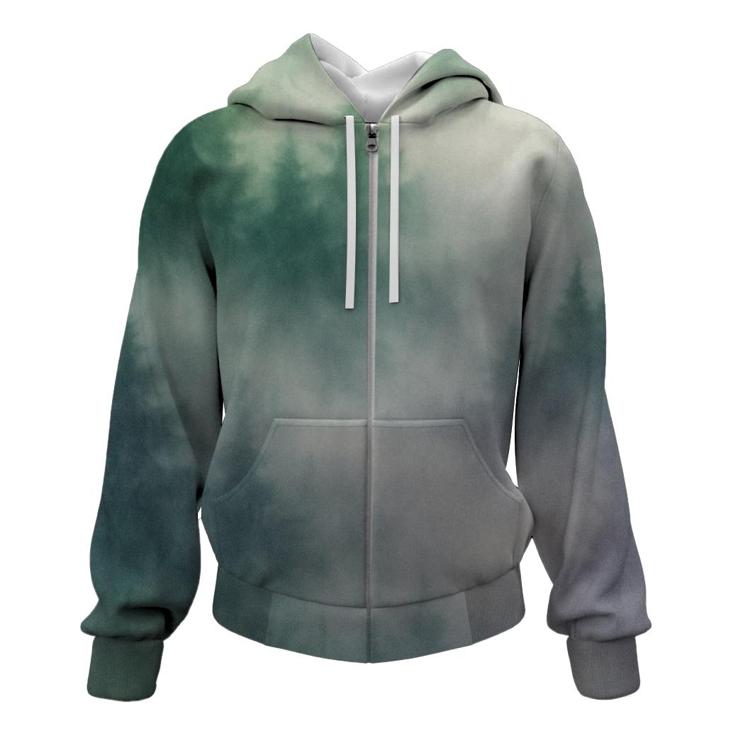 Misty Forest Veil Zip Up Hoodie