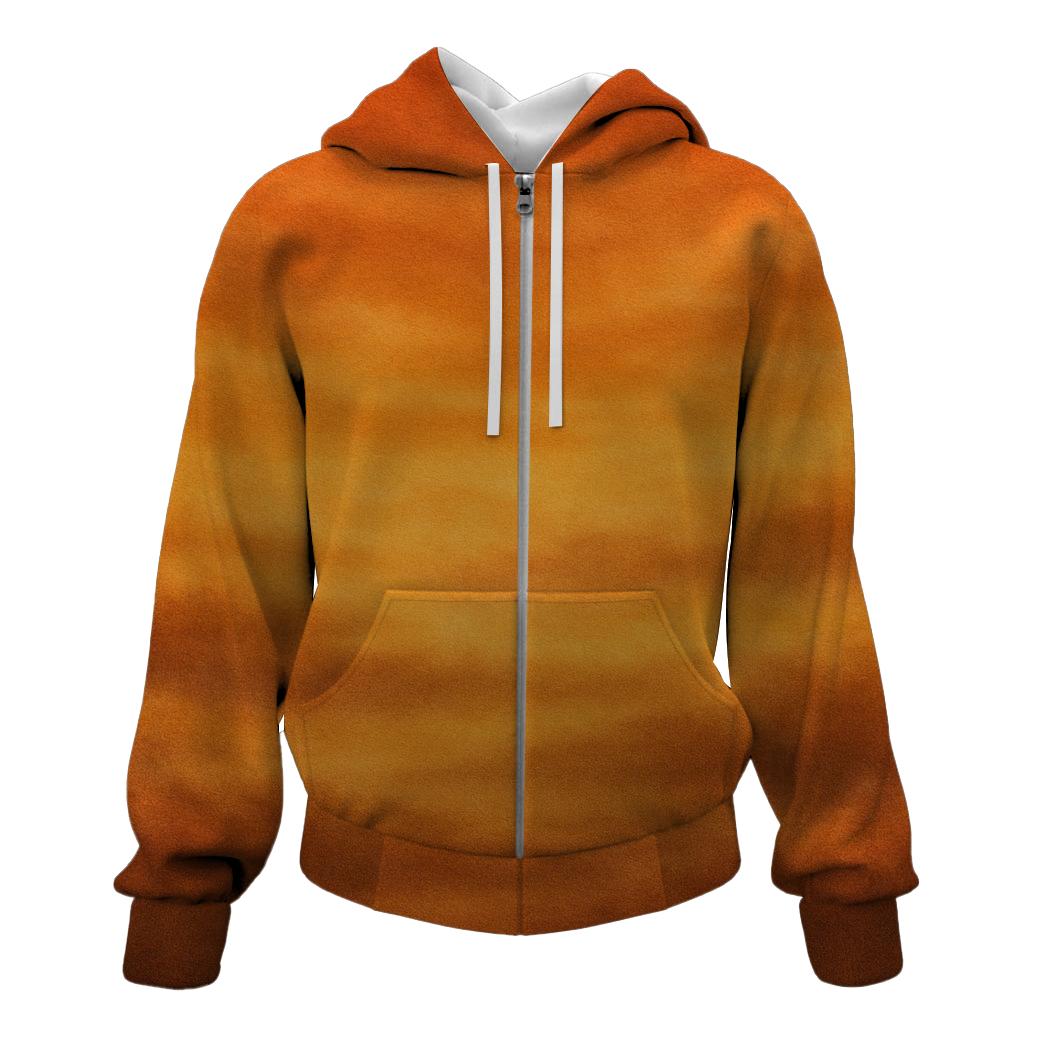 Rustic Sunset Glow Zip Up Hoodie
