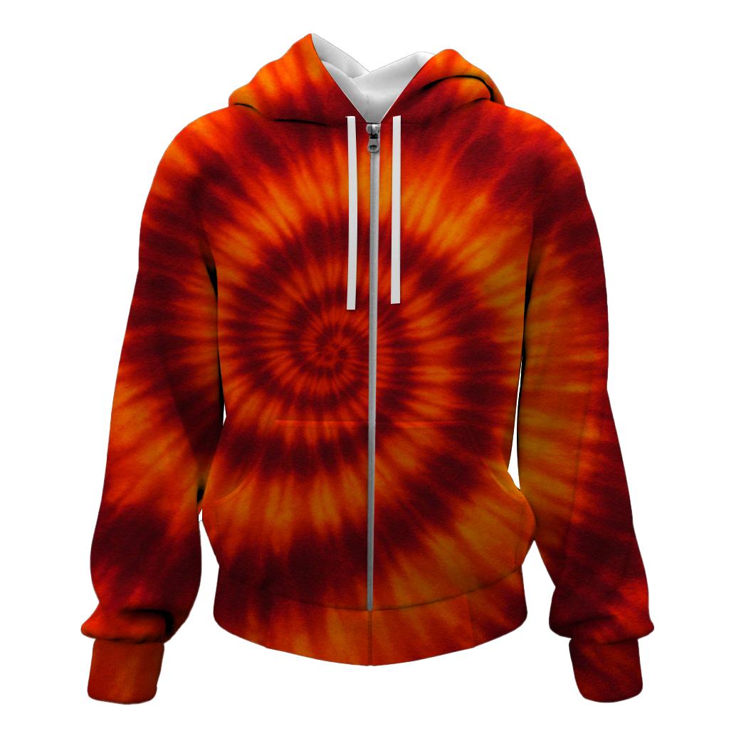 Crimson Sky Dreams Zip Up Hoodie