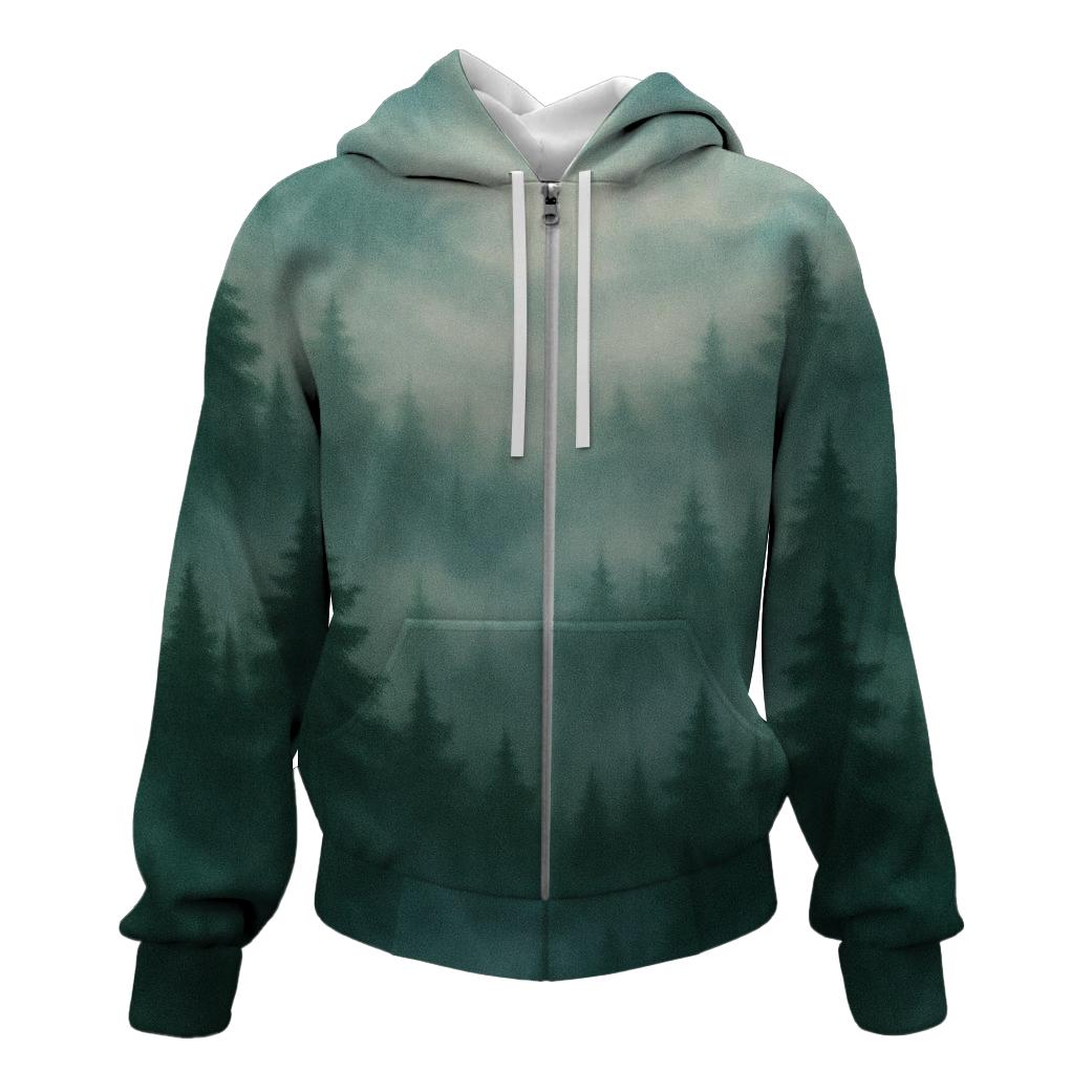 Twilight Forest Mist Zip Up Hoodie