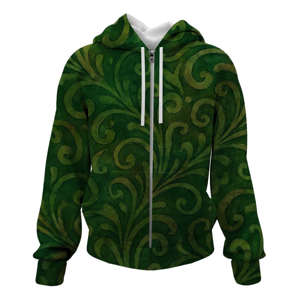 Mystical Forest Tie-Dye Zip Up Hoodie