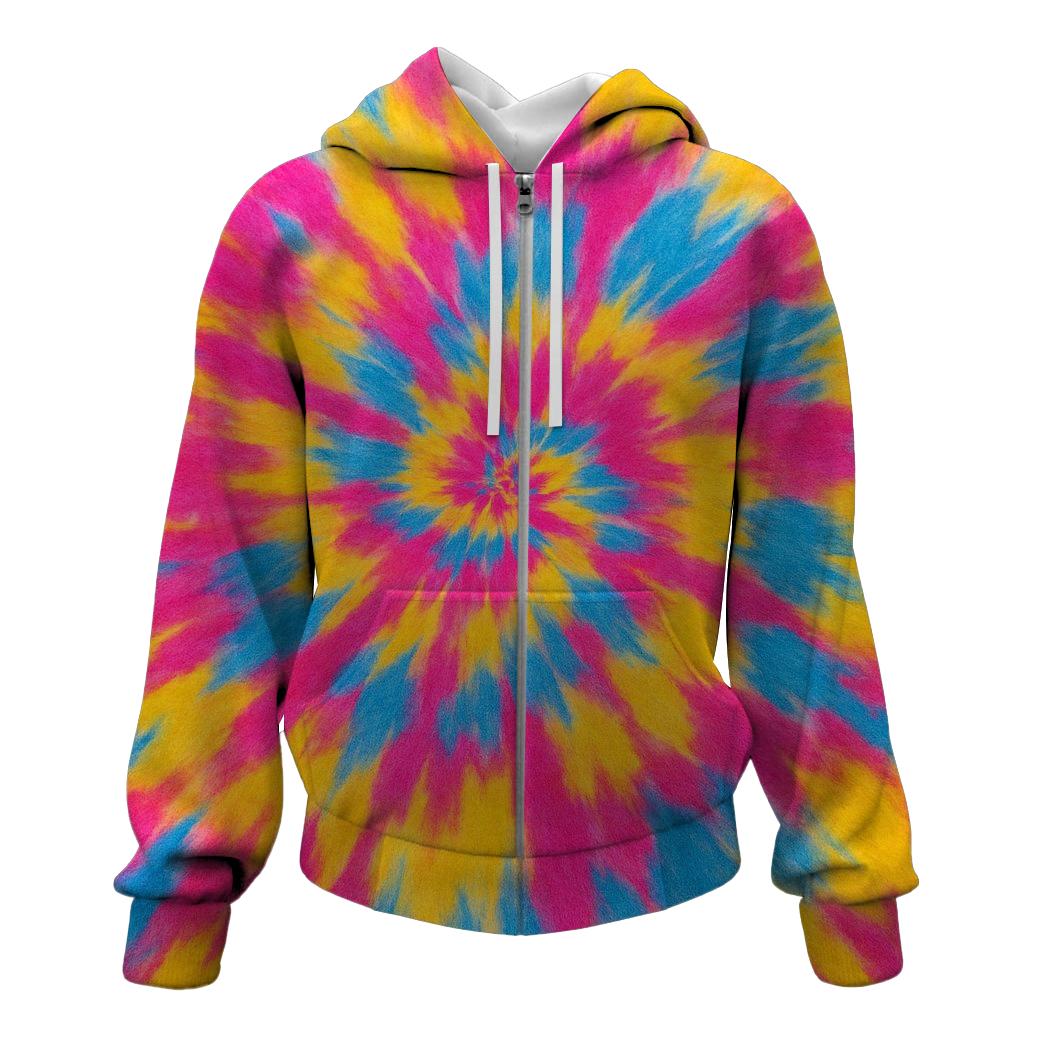 Vibrant Festival Colors Zip Up Hoodie