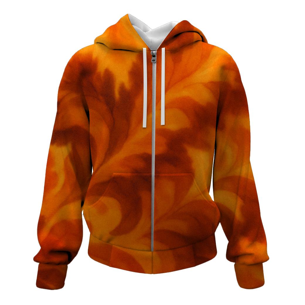 Golden Autumn Harvest Zip Up Hoodie