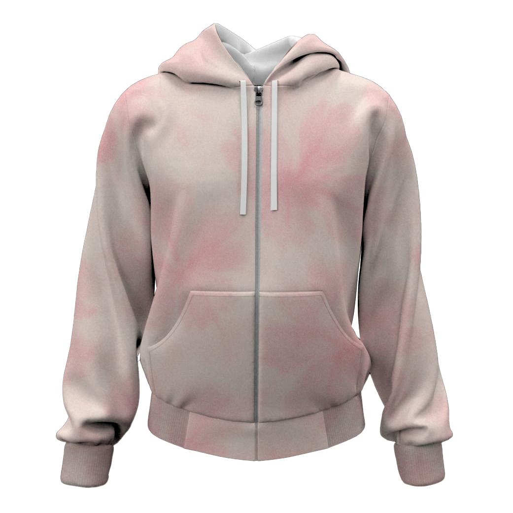 Blossoming Cherry Tie-dye Zip Up Hoodie