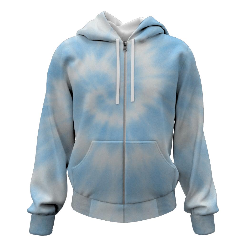 Cool Breeze Tie-Dye Zip Up Hoodie
