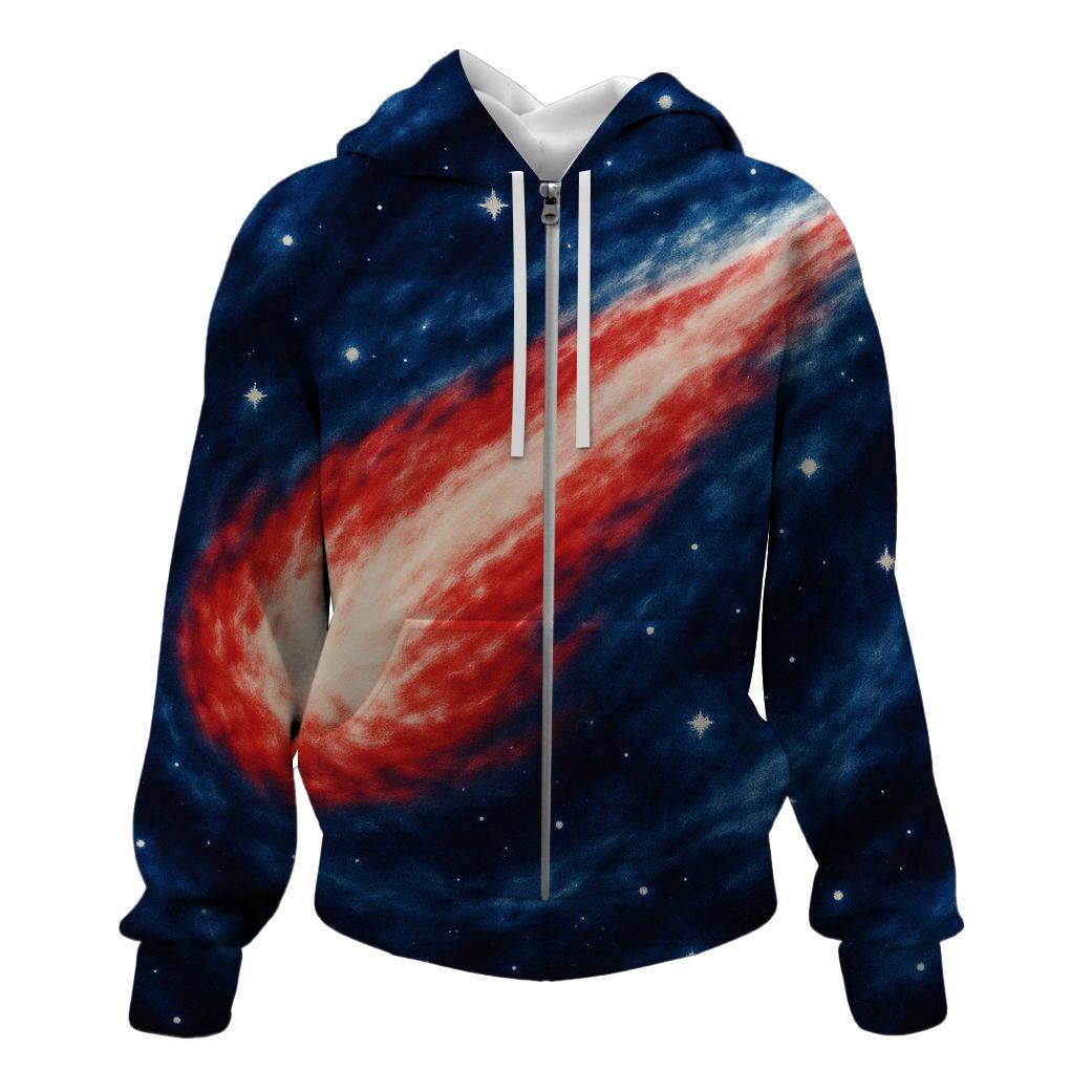 Celestial Comet Trail Zip Up Hoodie
