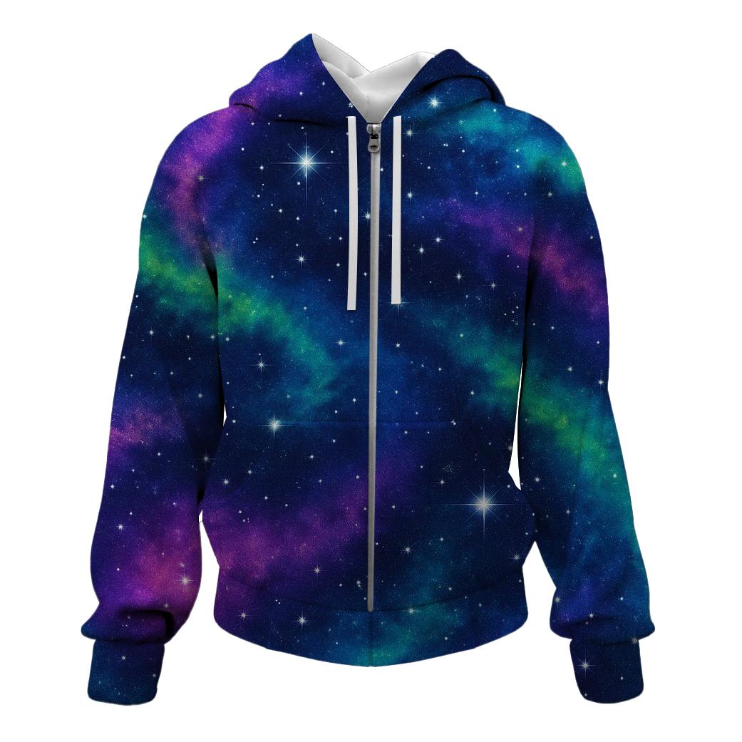 Midnight Galaxy Splash Zip Up Hoodie