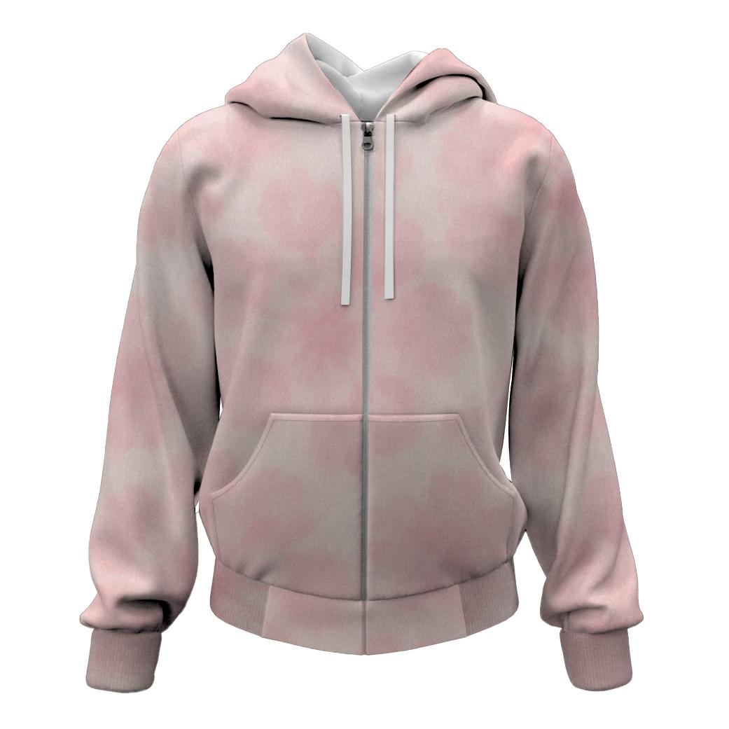 Cherry Blossom Dream Tie-dye Zip Up Hoodie