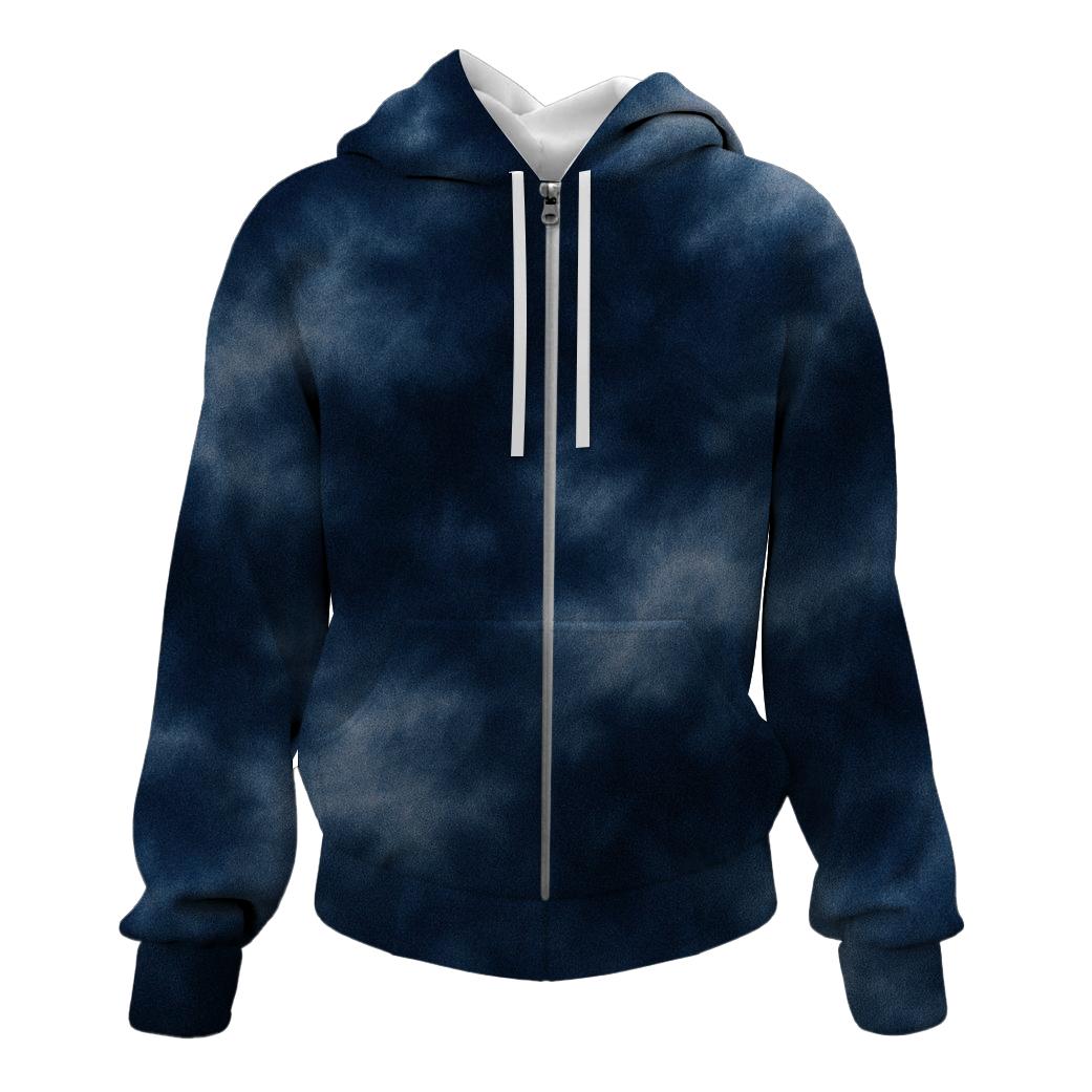 Moonlit Night Tie-dye Zip Up Hoodie