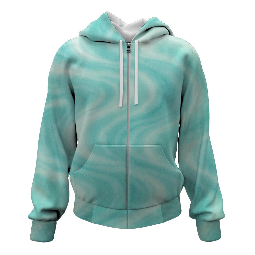 Ocean Breeze Tie-Dye Zip Up Hoodie