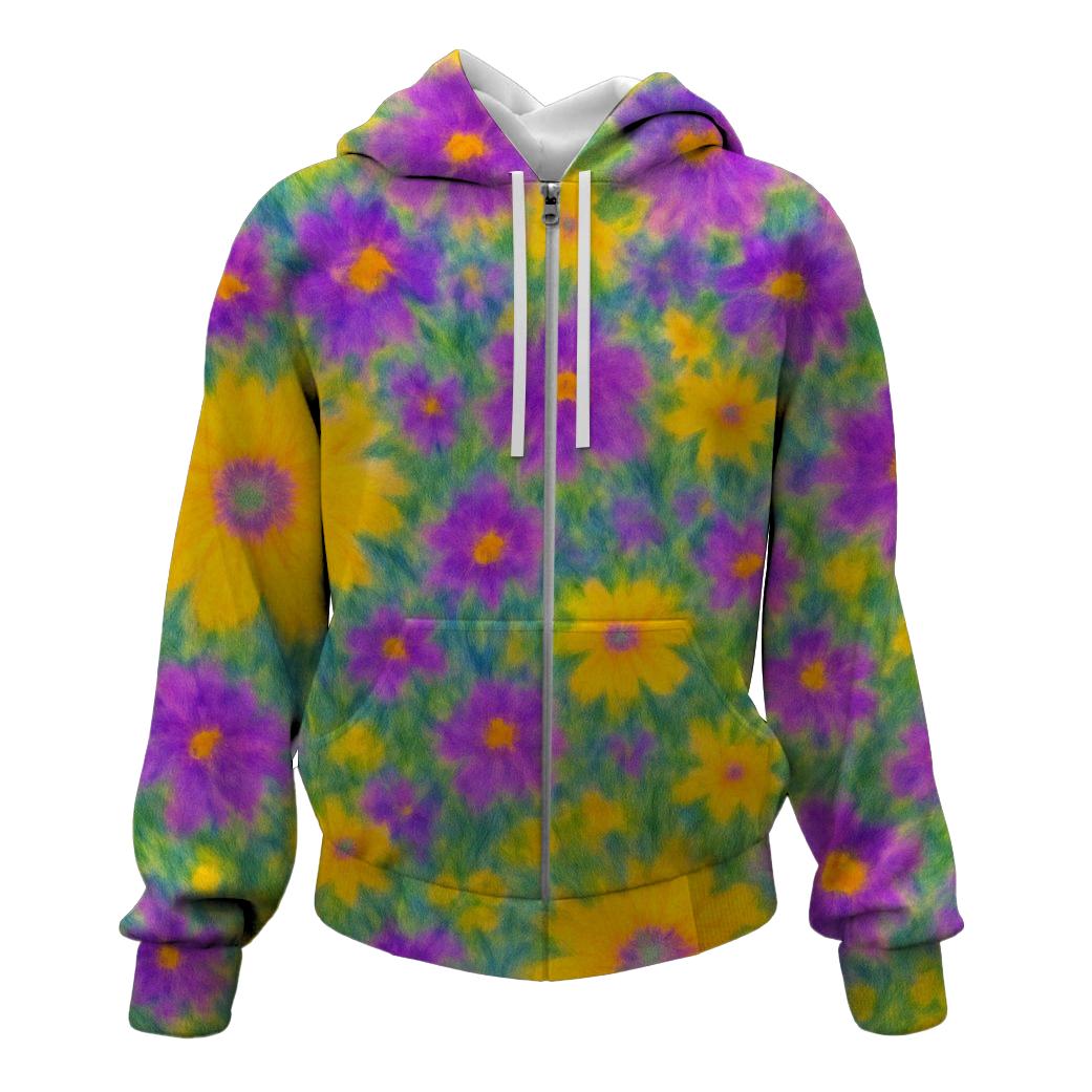Wildflower Fields Zip Up Hoodie