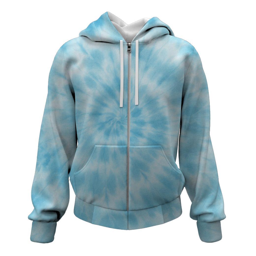 Arctic Wave Tie-dye Zip Up Hoodie