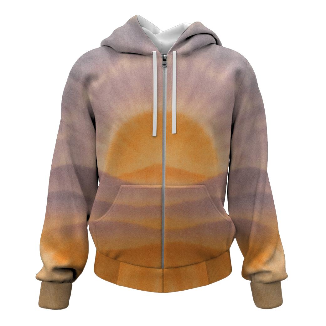 Sunset Oasis Harmony Zip Up Hoodie