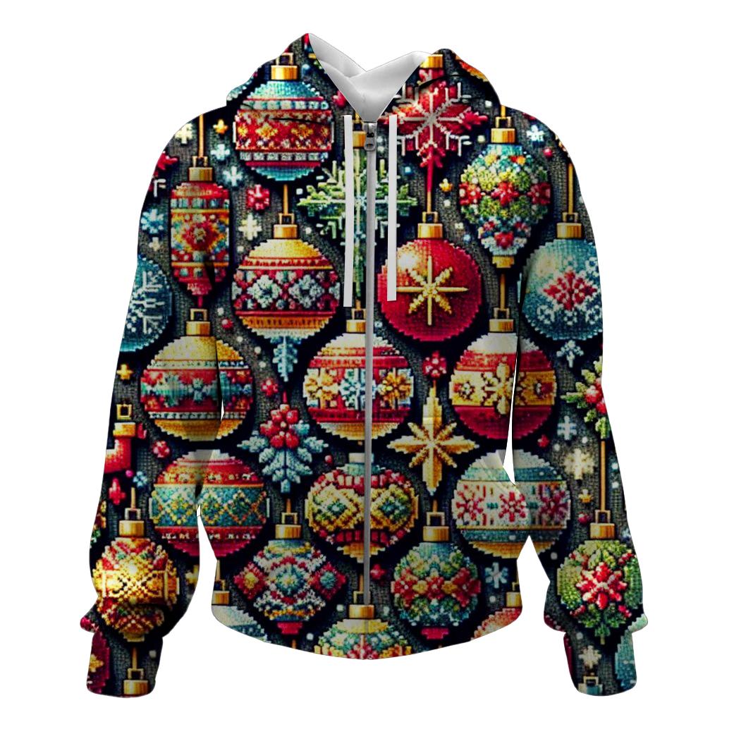 Vintage Ornaments Delight Design Zip Up Hoodie