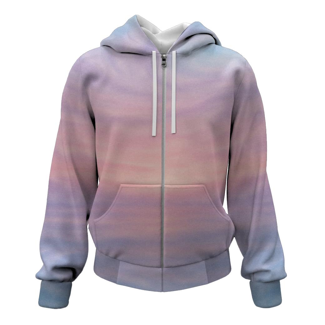 Dreamy Pastel Horizon Zip Up Hoodie