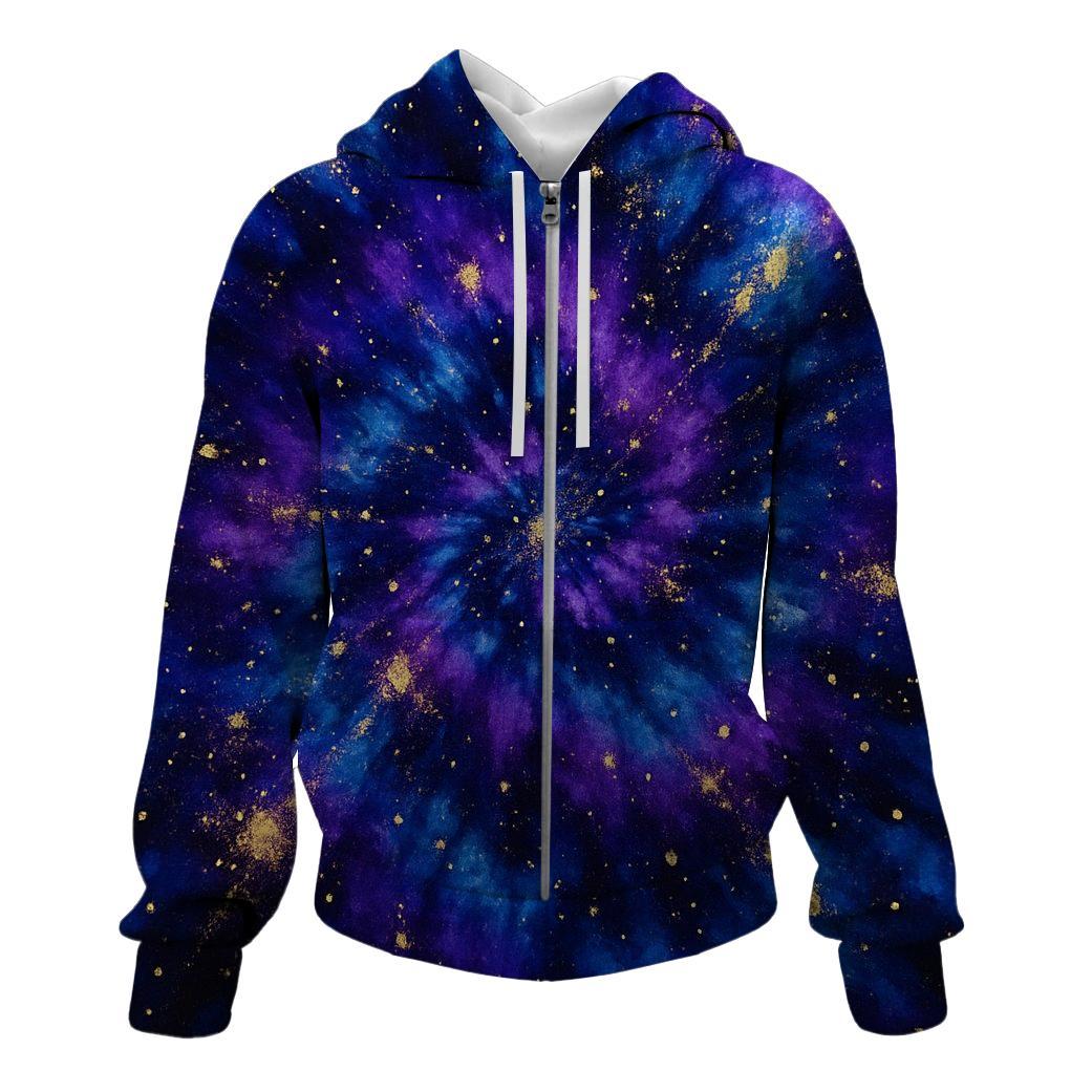 Cosmic Stardust Burst Zip Up Hoodie