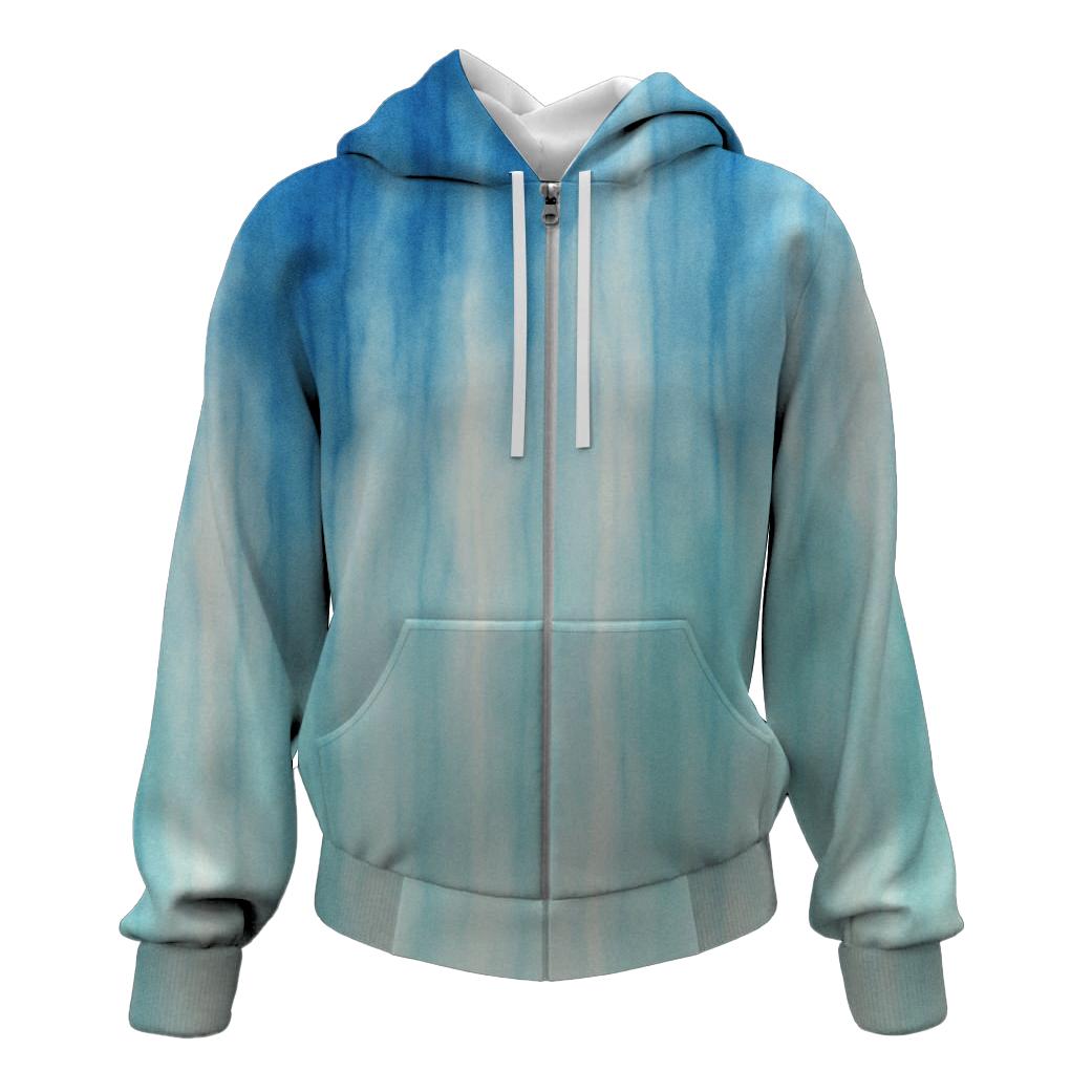 Ethereal Waterfall Cascade Zip Up Hoodie