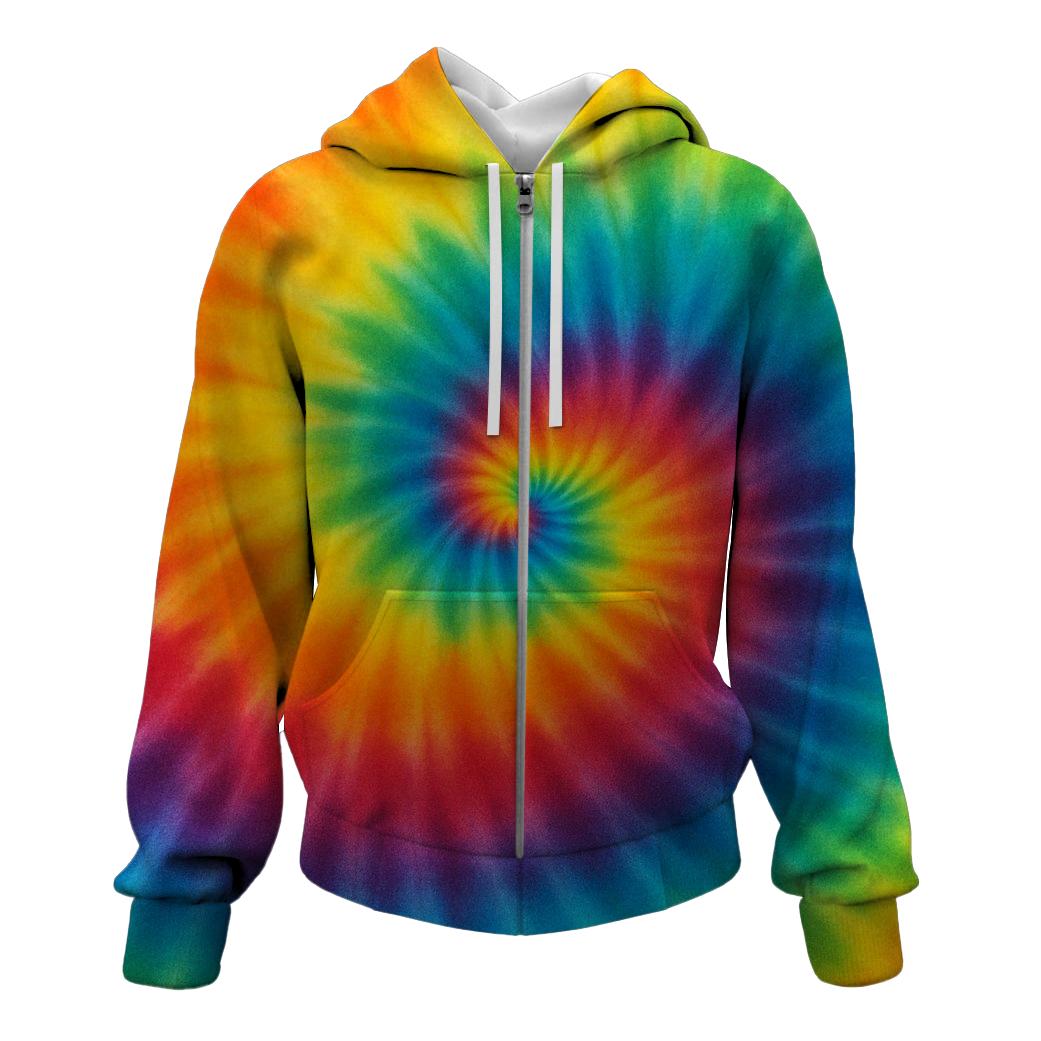 Radiant Rainbow Cascade Zip Up Hoodie