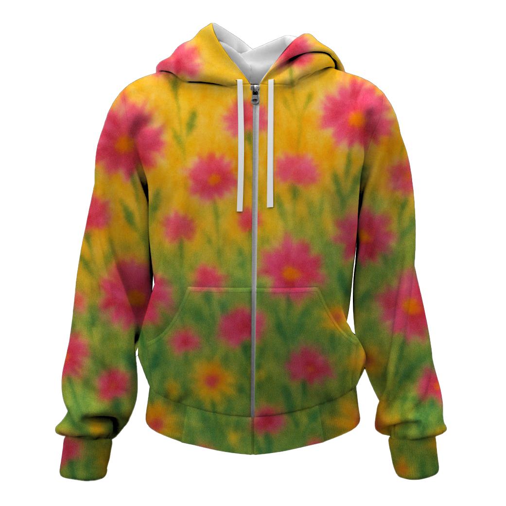 Wildflower Bloom Zip Up Hoodie