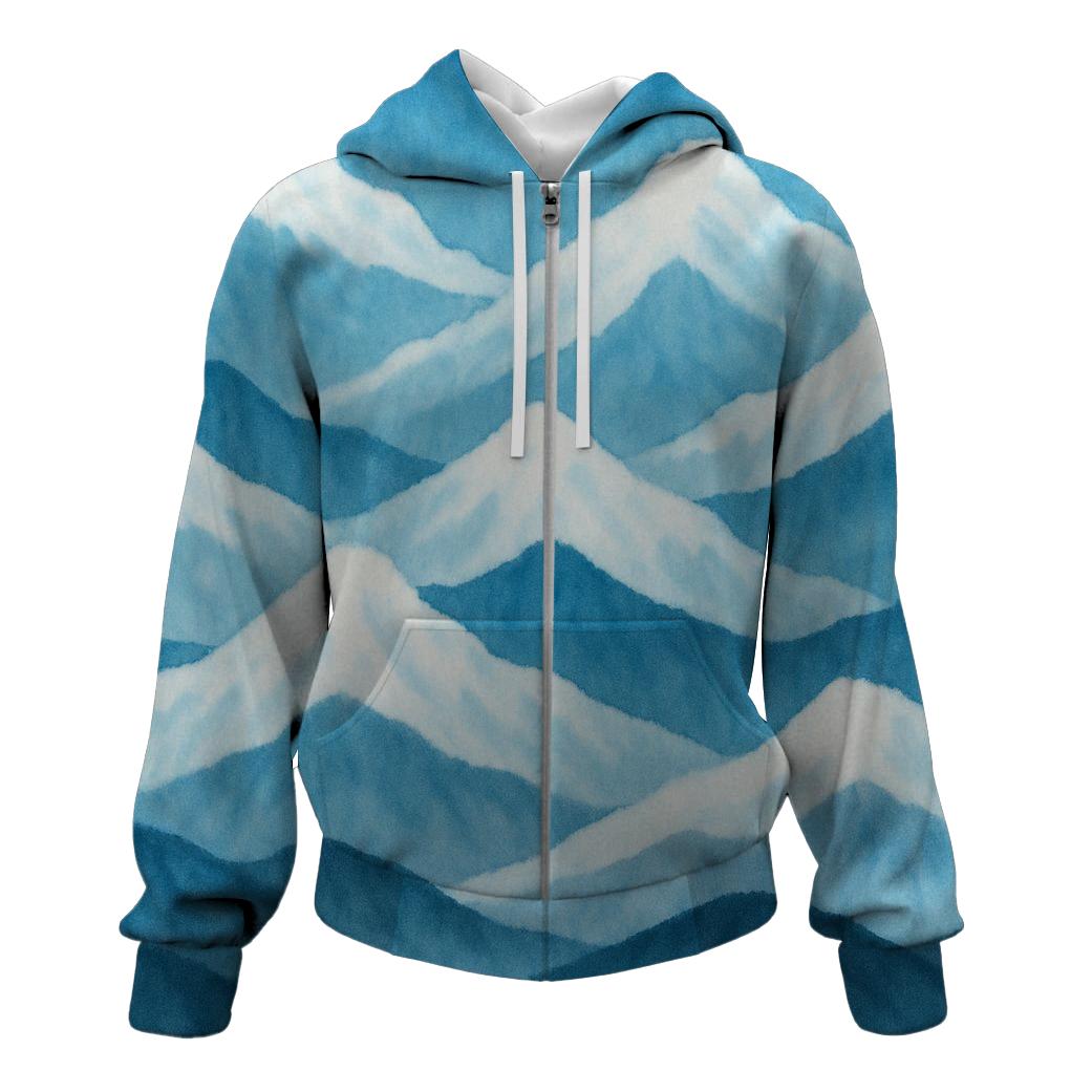 Frosty Mountain Glow Zip Up Hoodie
