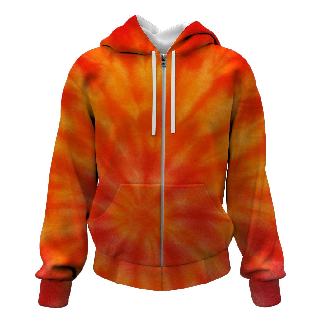 Fiery Sunset Bliss Zip Up Hoodie
